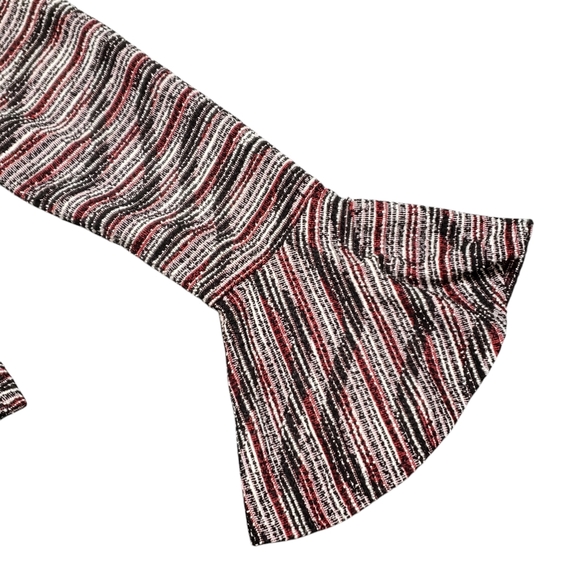 Zink London Retro 100% Woolen Jacket Large Textured Bell Sleeve Open Front Red - Picture 12 of 15